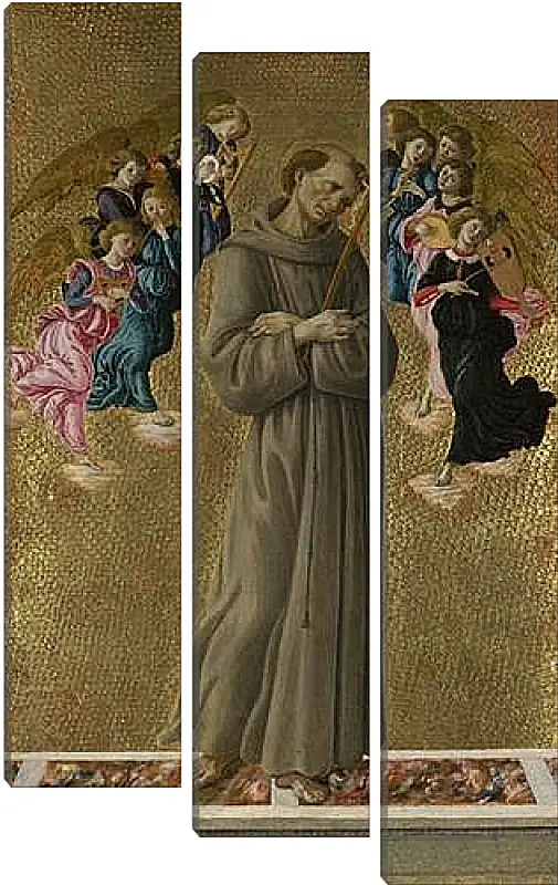 Модульная картина - Saint Francis of Assisi with Angels. Сандро Боттичелли