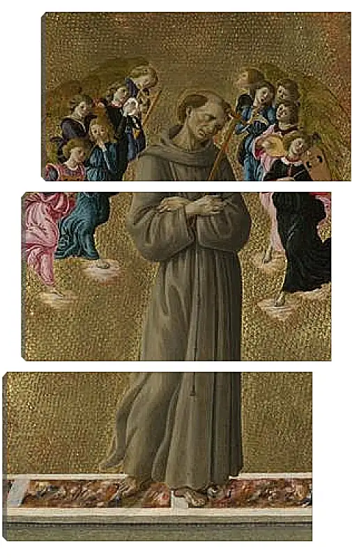 Модульная картина - Saint Francis of Assisi with Angels. Сандро Боттичелли