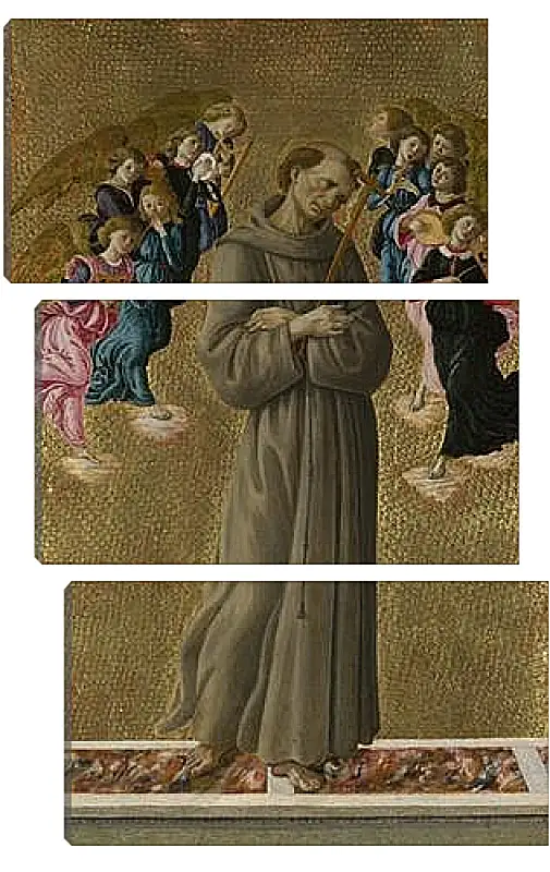 Модульная картина - Saint Francis of Assisi with Angels. Сандро Боттичелли