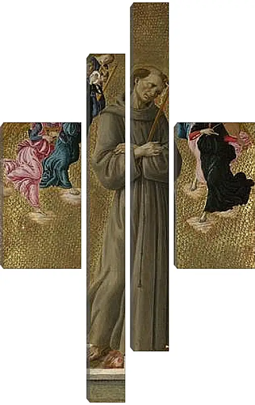 Модульная картина - Saint Francis of Assisi with Angels. Сандро Боттичелли