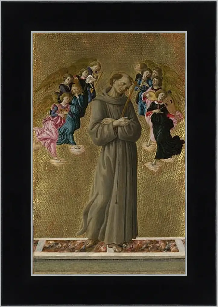 Картина в раме - Saint Francis of Assisi with Angels. Сандро Боттичелли