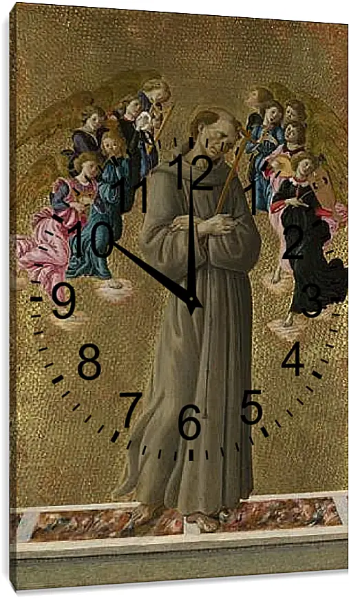 Часы картина - Saint Francis of Assisi with Angels. Сандро Боттичелли