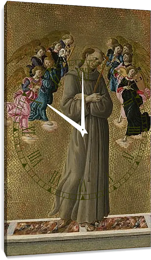 Часы картина - Saint Francis of Assisi with Angels. Сандро Боттичелли