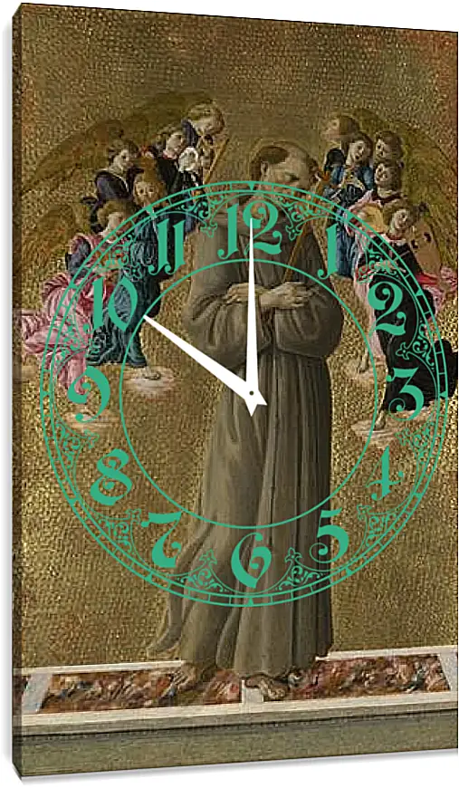Часы картина - Saint Francis of Assisi with Angels. Сандро Боттичелли