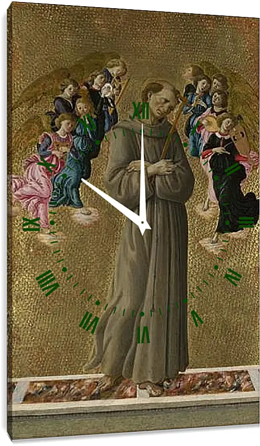 Часы картина - Saint Francis of Assisi with Angels. Сандро Боттичелли