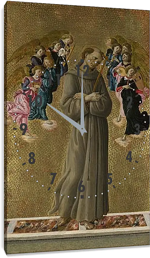 Часы картина - Saint Francis of Assisi with Angels. Сандро Боттичелли