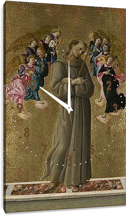 Часы картина - Saint Francis of Assisi with Angels. Сандро Боттичелли