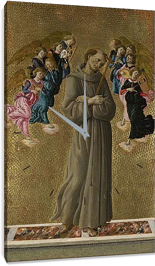 Часы картина - Saint Francis of Assisi with Angels. Сандро Боттичелли
