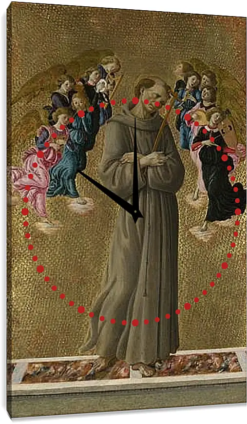 Часы картина - Saint Francis of Assisi with Angels. Сандро Боттичелли