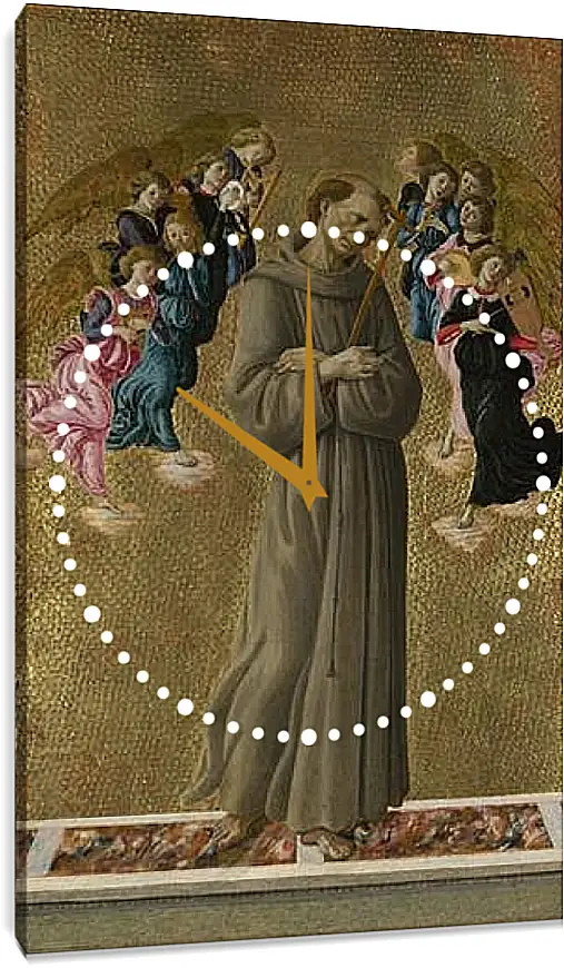 Часы картина - Saint Francis of Assisi with Angels. Сандро Боттичелли