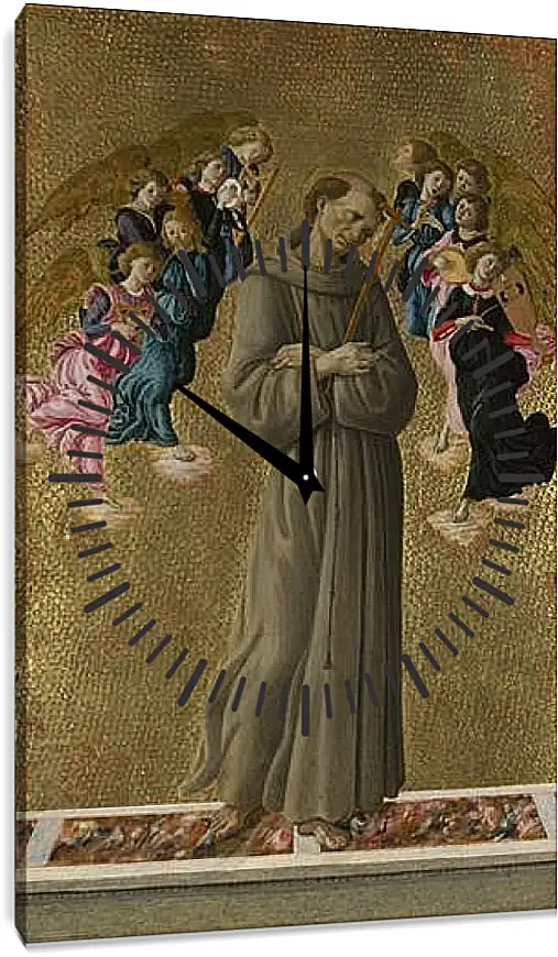 Часы картина - Saint Francis of Assisi with Angels. Сандро Боттичелли