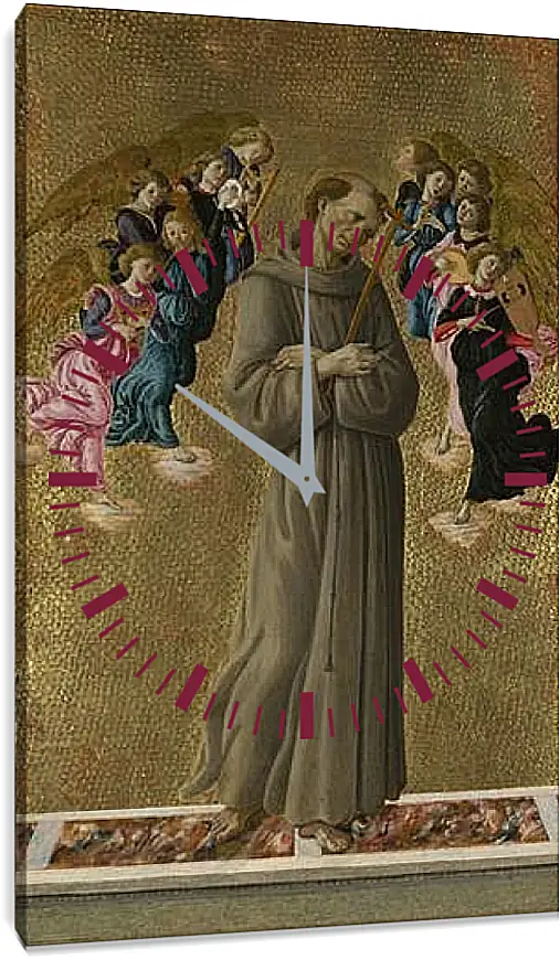 Часы картина - Saint Francis of Assisi with Angels. Сандро Боттичелли