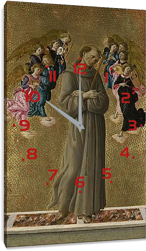 Часы картина - Saint Francis of Assisi with Angels. Сандро Боттичелли