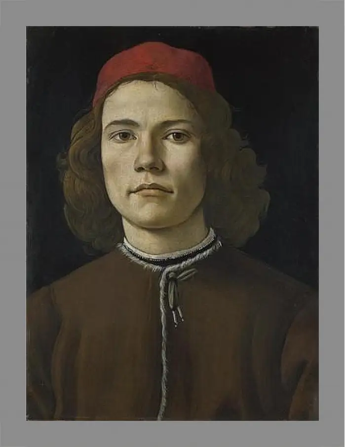 Картина в раме - Portrait of a Young Man. Сандро Боттичелли