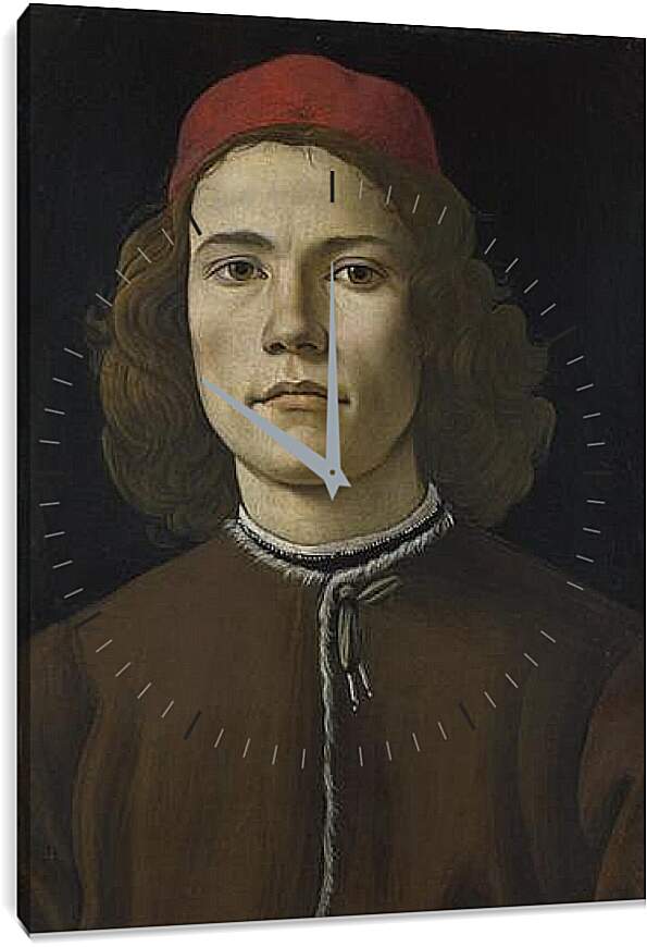 Часы картина - Portrait of a Young Man. Сандро Боттичелли
