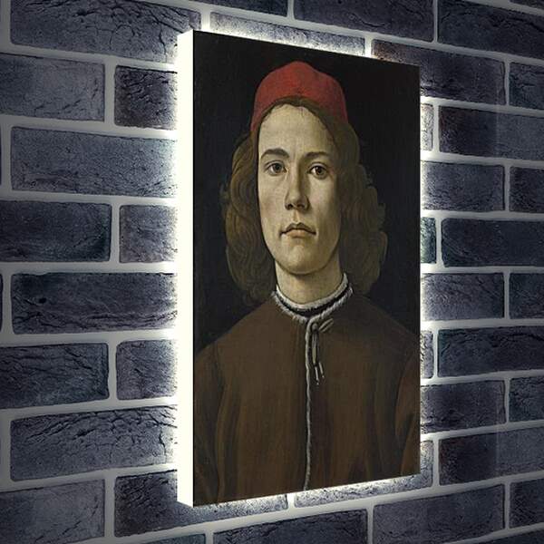 Лайтбокс световая панель - Portrait of a Young Man. Сандро Боттичелли