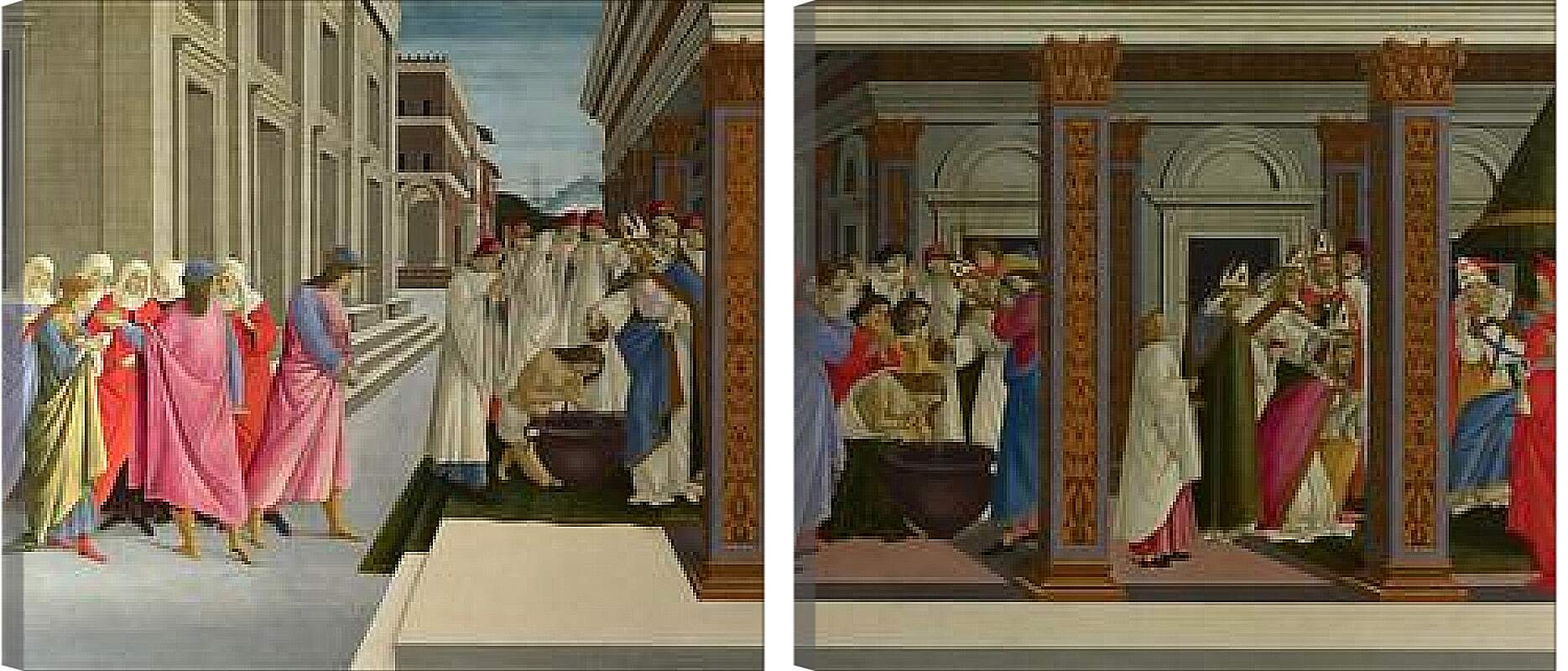 Модульная картина - Four Scenes from the Early Life of Saint Zenobius. Сандро Боттичелли