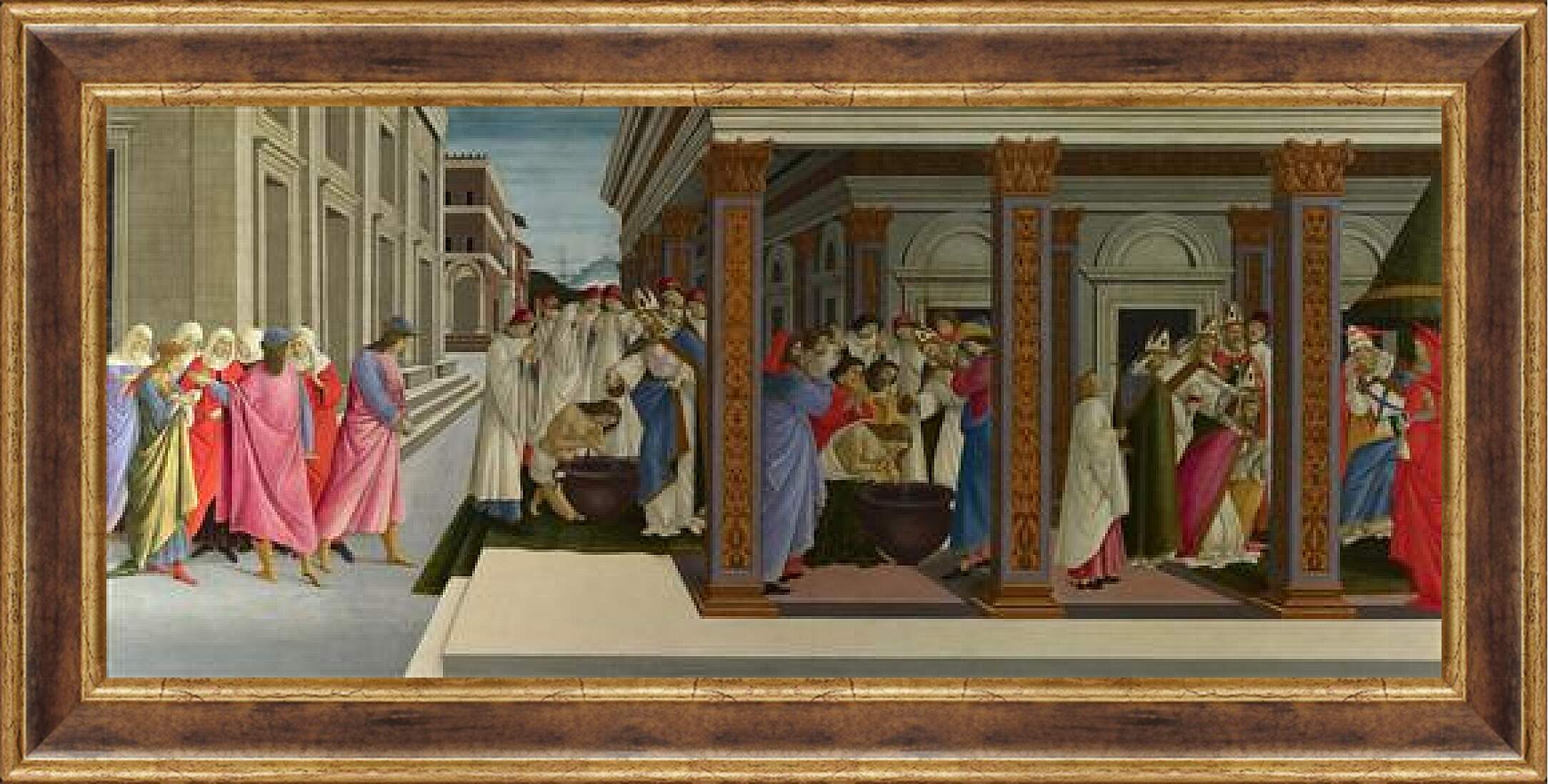 Картина в раме - Four Scenes from the Early Life of Saint Zenobius. Сандро Боттичелли