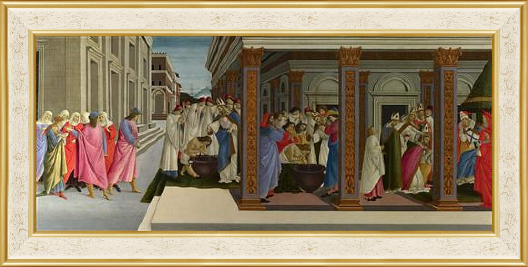 Картина в раме - Four Scenes from the Early Life of Saint Zenobius. Сандро Боттичелли