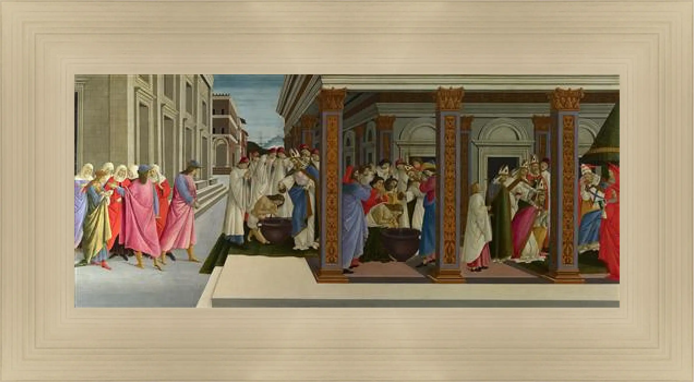 Картина в раме - Four Scenes from the Early Life of Saint Zenobius. Сандро Боттичелли