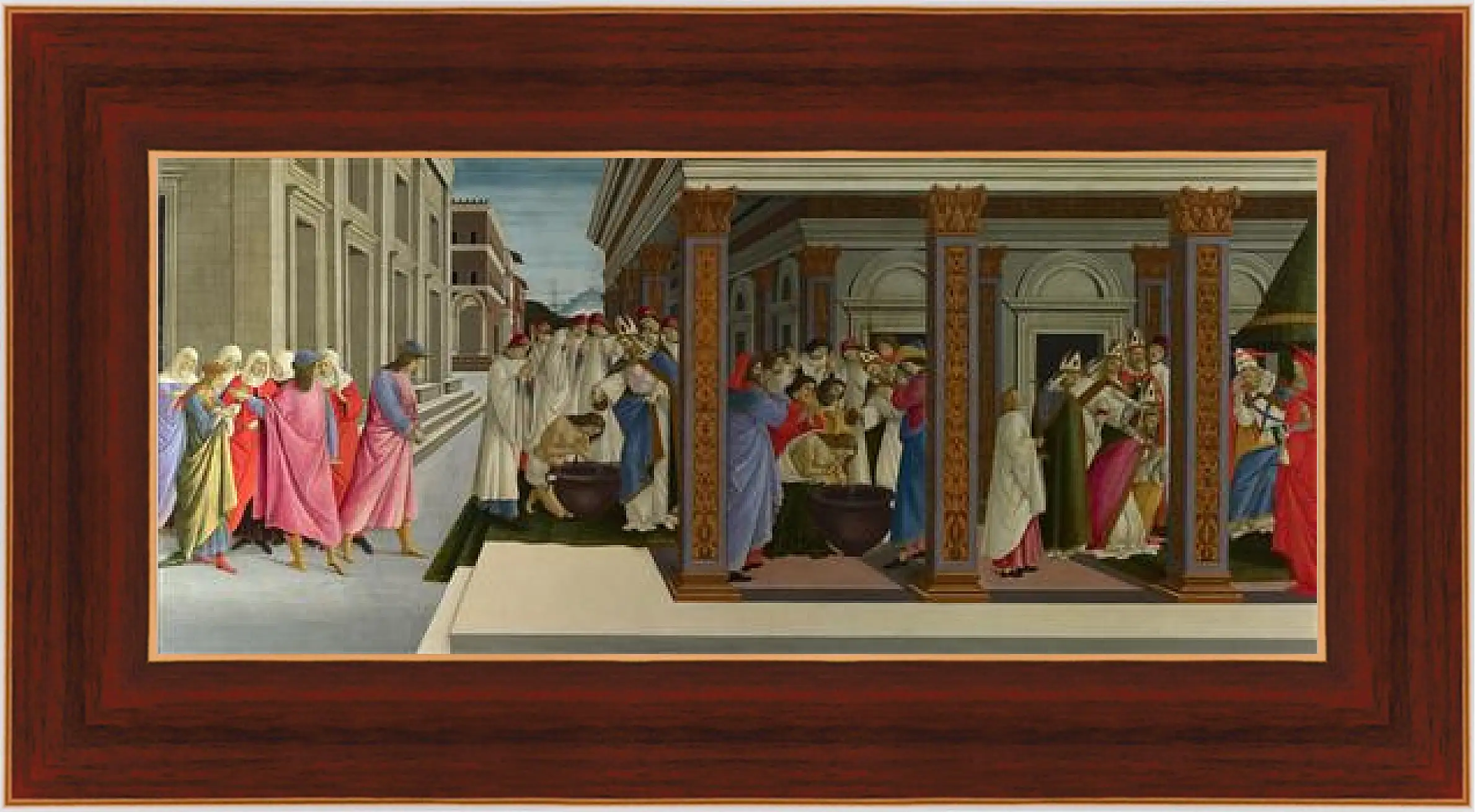 Картина в раме - Four Scenes from the Early Life of Saint Zenobius. Сандро Боттичелли