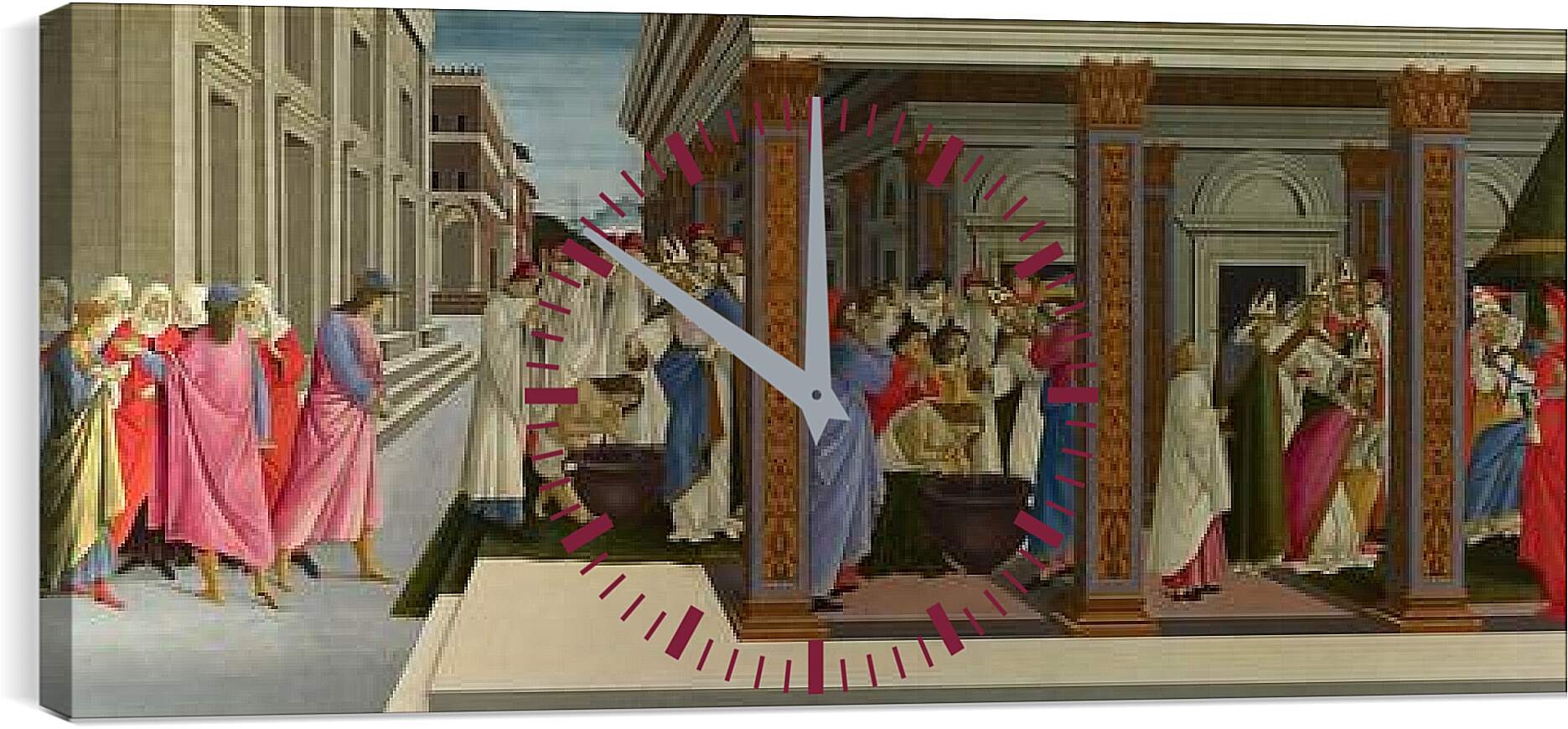 Часы картина - Four Scenes from the Early Life of Saint Zenobius. Сандро Боттичелли