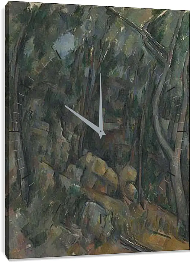 Часы картина - The Grounds of the Chвteau Noir. Поль Сезанн