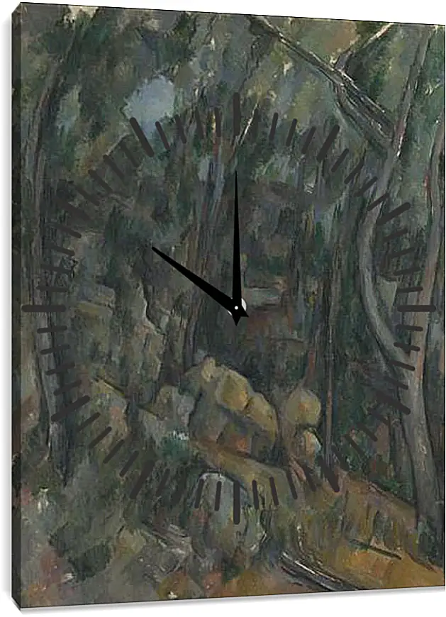 Часы картина - The Grounds of the Chвteau Noir. Поль Сезанн