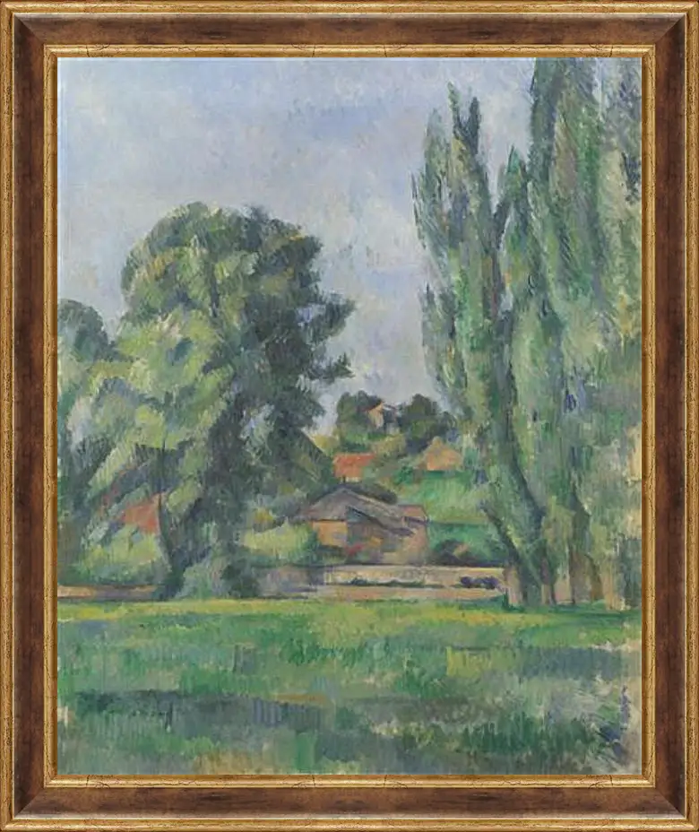 Картина в раме - Landscape with Poplars. Поль Сезанн