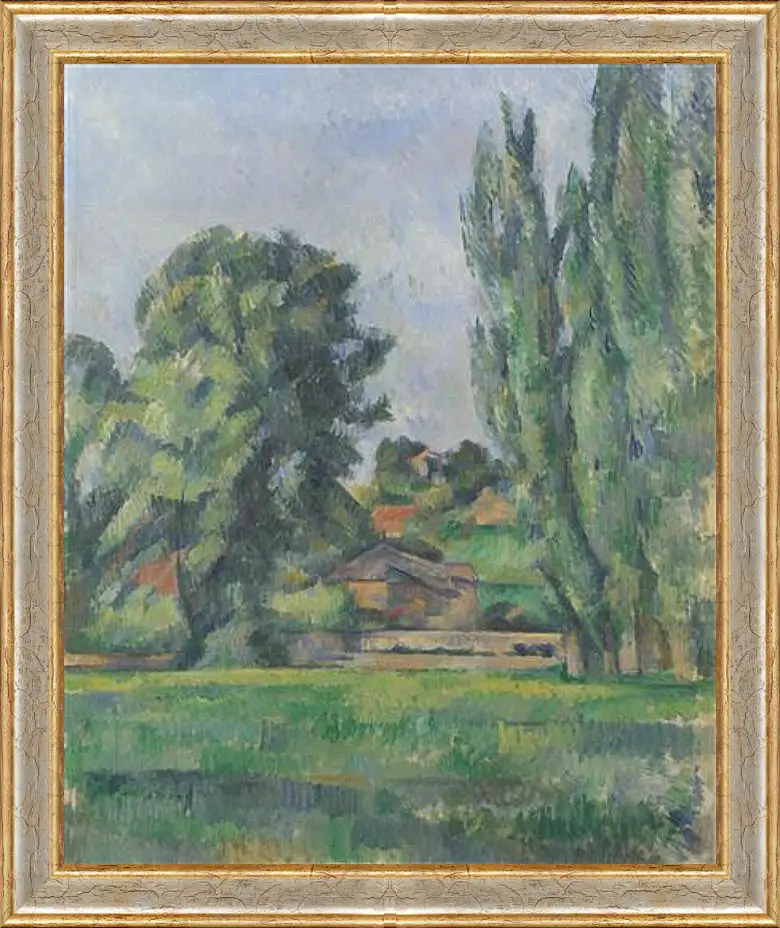 Картина в раме - Landscape with Poplars. Поль Сезанн