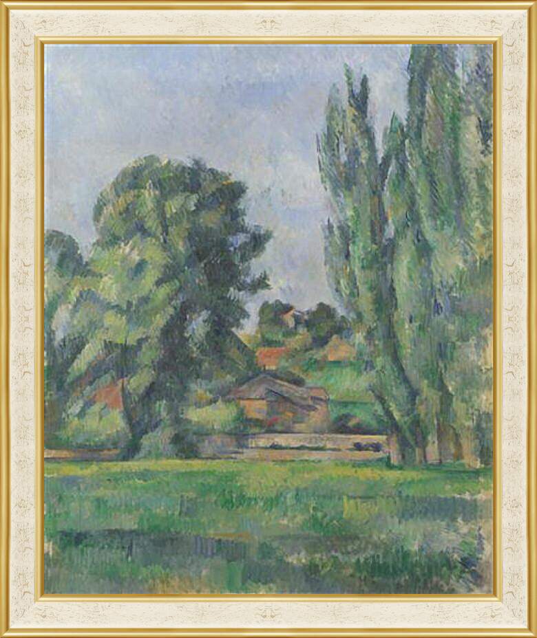 Картина в раме - Landscape with Poplars. Поль Сезанн