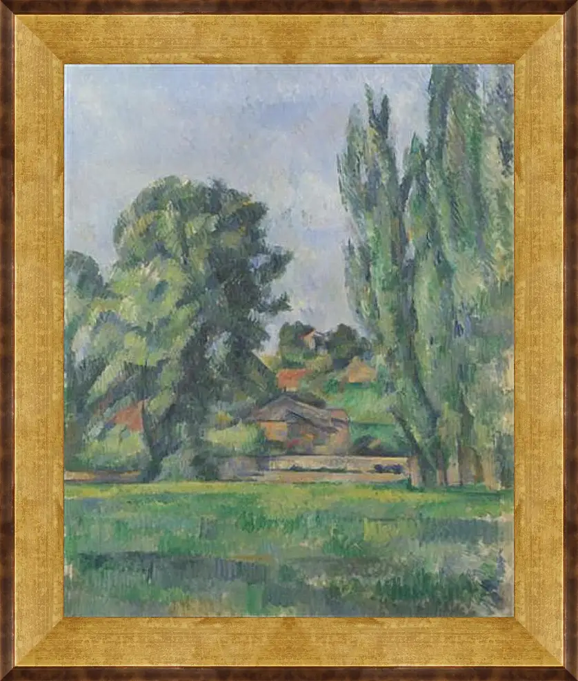 Картина в раме - Landscape with Poplars. Поль Сезанн