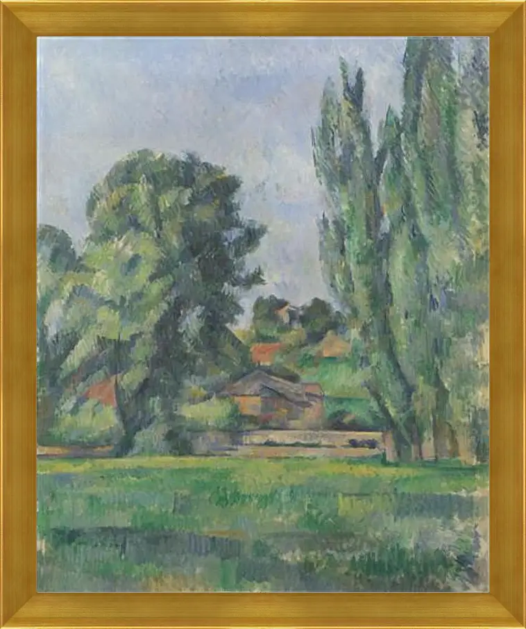 Картина в раме - Landscape with Poplars. Поль Сезанн