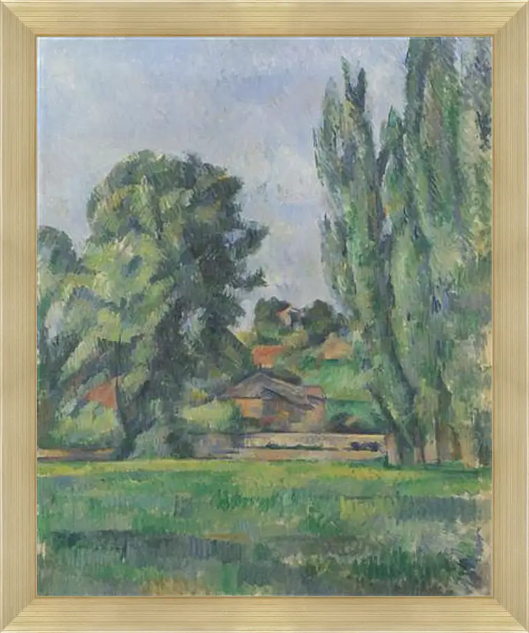 Картина в раме - Landscape with Poplars. Поль Сезанн