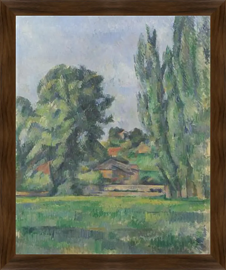 Картина в раме - Landscape with Poplars. Поль Сезанн