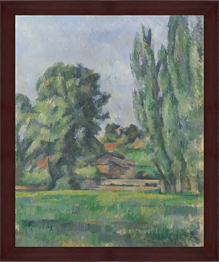 Картина в раме - Landscape with Poplars. Поль Сезанн