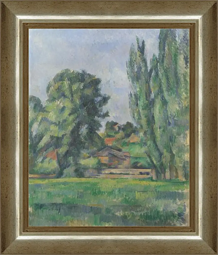 Картина в раме - Landscape with Poplars. Поль Сезанн