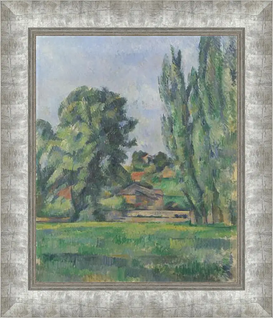 Картина в раме - Landscape with Poplars. Поль Сезанн