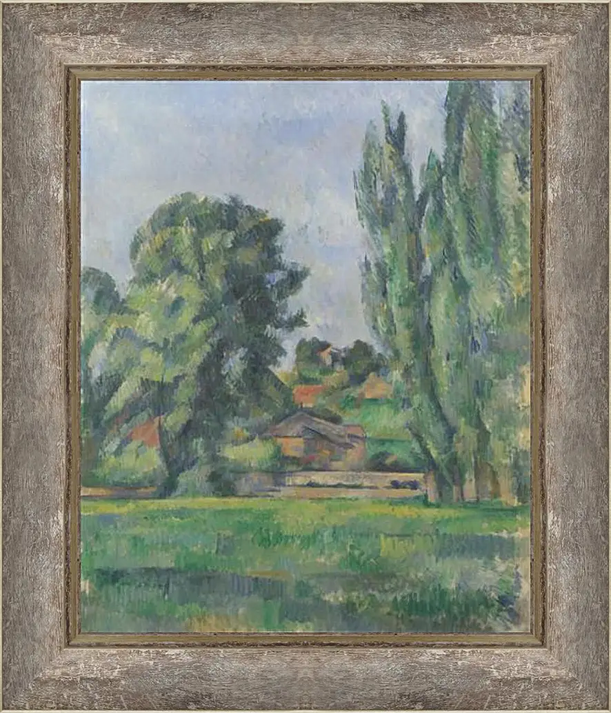 Картина в раме - Landscape with Poplars. Поль Сезанн