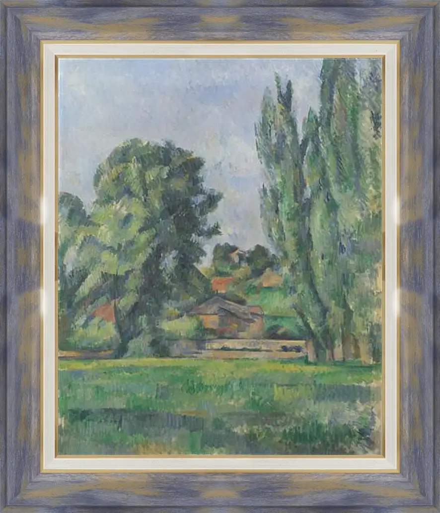 Картина в раме - Landscape with Poplars. Поль Сезанн