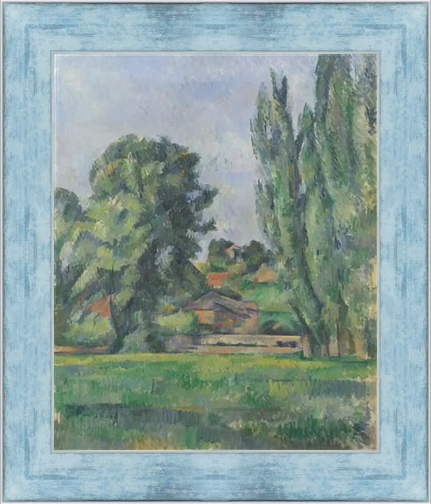 Картина в раме - Landscape with Poplars. Поль Сезанн