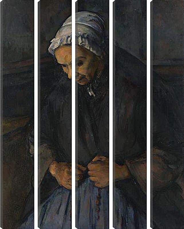 Модульная картина - An Old Woman with a Rosary. Поль Сезанн