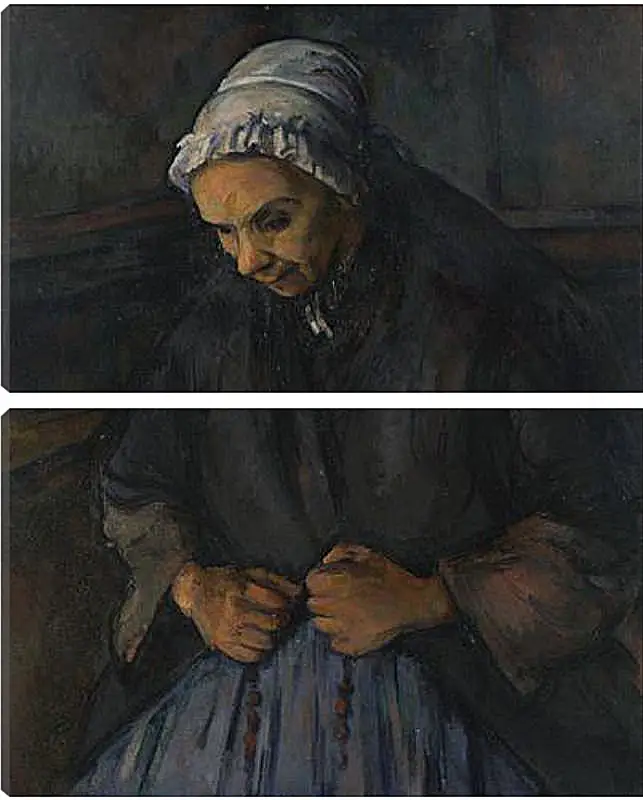 Модульная картина - An Old Woman with a Rosary. Поль Сезанн