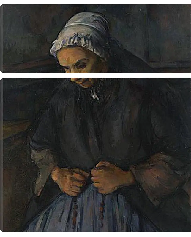 Модульная картина - An Old Woman with a Rosary. Поль Сезанн