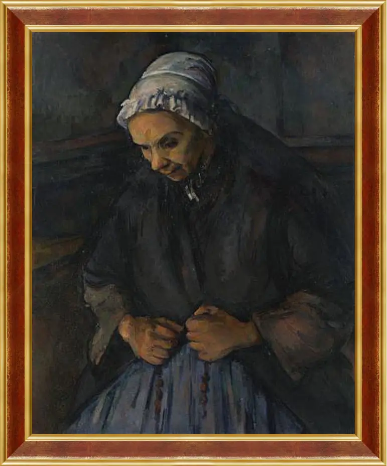 Картина в раме - An Old Woman with a Rosary. Поль Сезанн