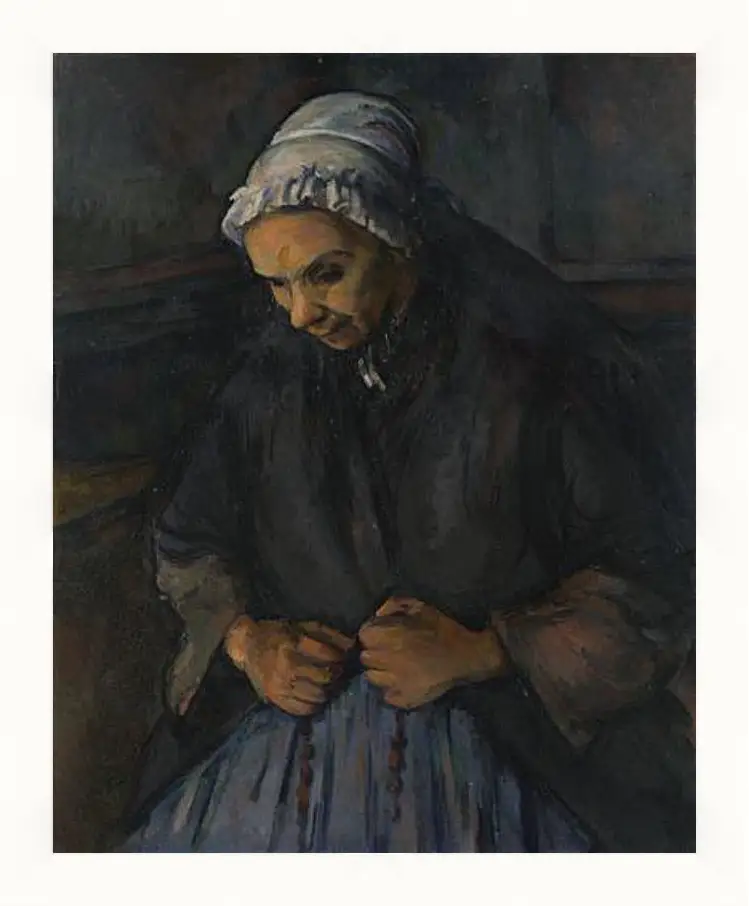 Картина в раме - An Old Woman with a Rosary. Поль Сезанн