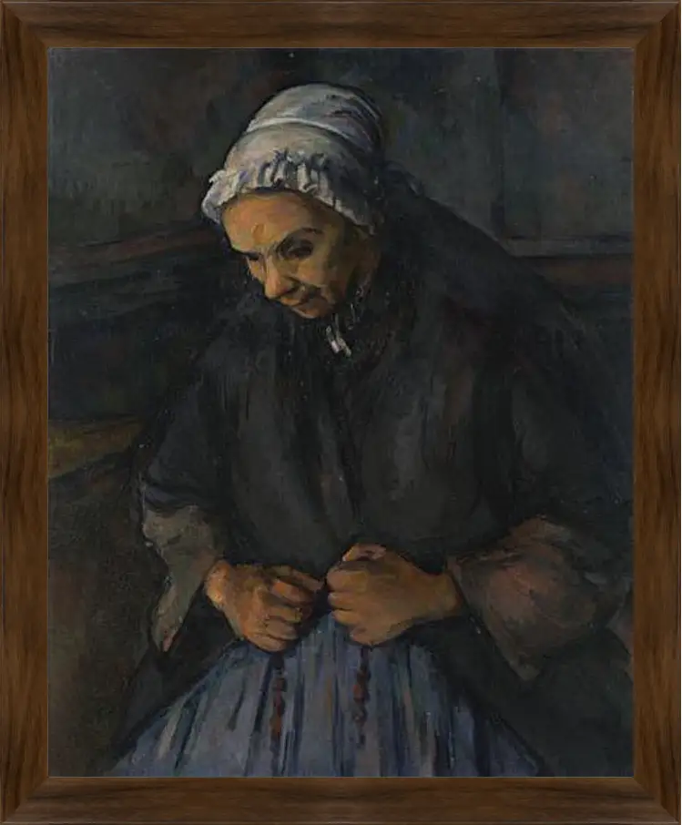 Картина в раме - An Old Woman with a Rosary. Поль Сезанн