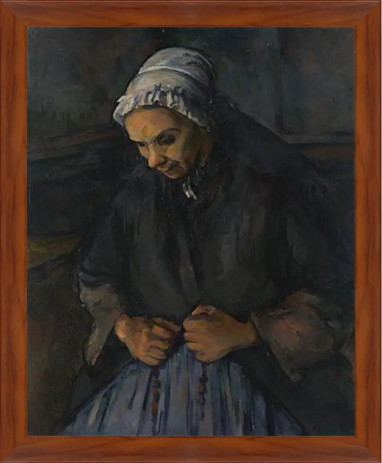 Картина в раме - An Old Woman with a Rosary. Поль Сезанн