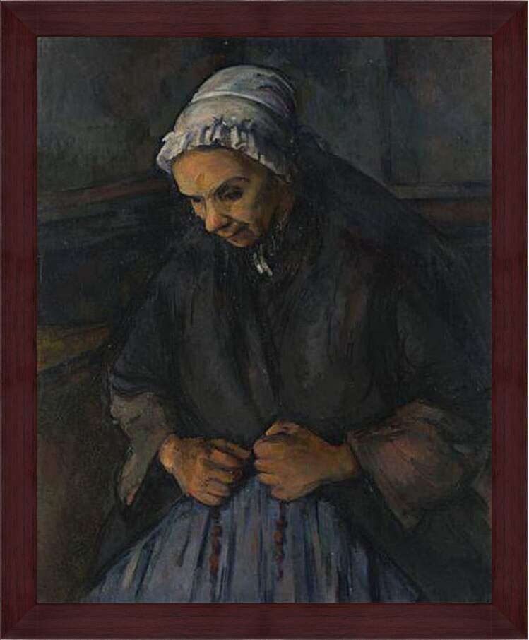 Картина в раме - An Old Woman with a Rosary. Поль Сезанн