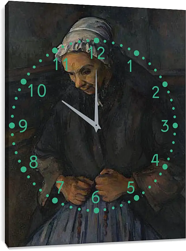 Часы картина - An Old Woman with a Rosary. Поль Сезанн
